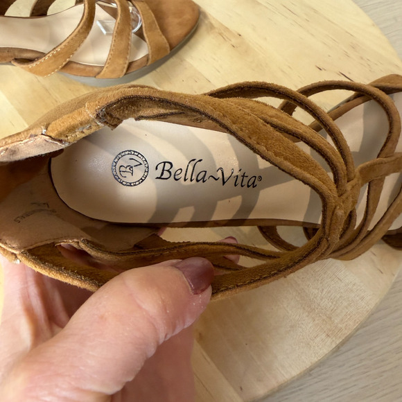 BELLA VITA Leah Caged Gladiator Sandals Tan Suede Leather 7M - Picture 7 of 14